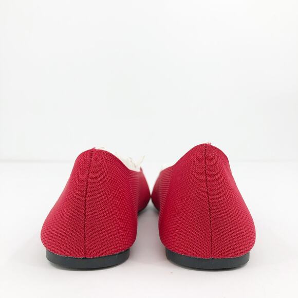 MIA Women's Emme Flyknit Ballet Flats Size 6 Red Stripes Pointed Toe NWOB - Picture 8 of 9